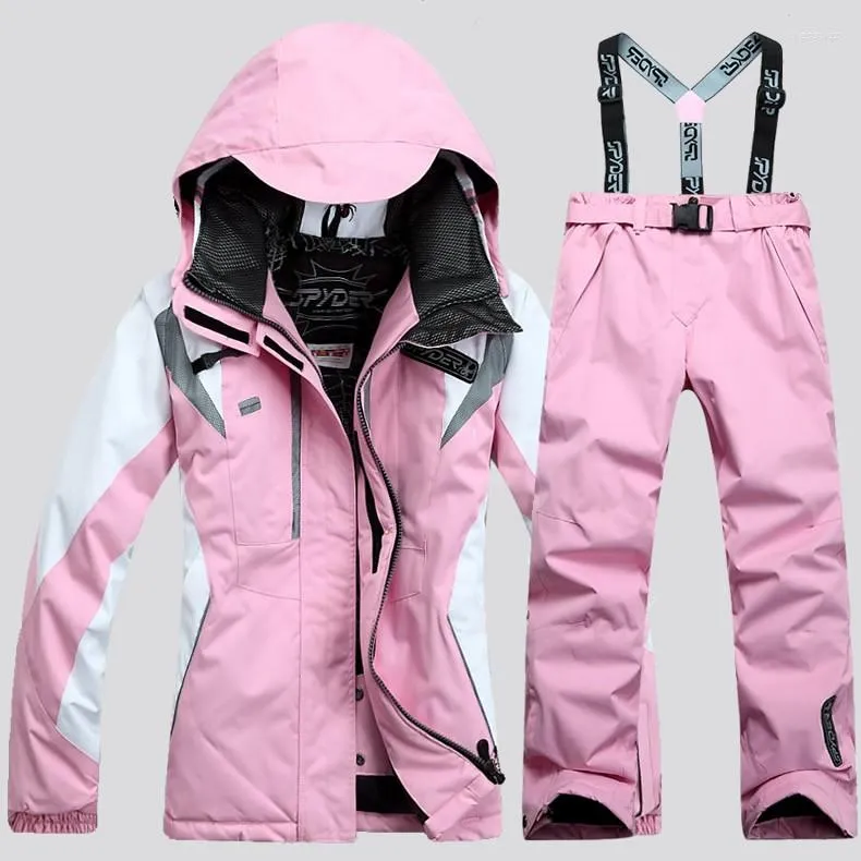 Skiing Suits Women's Ski Suit Jacket Pant Scrawl Style Female Snowboarding Set Coat And Trousers Women