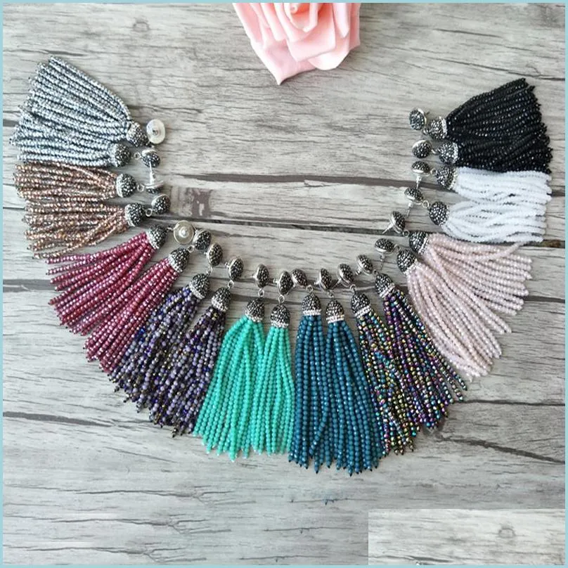 Stud Handmade Crystal Tassel bengelen oorbellen met plave strass sieraden voor dames bohemia oorring er176 drop levering 2022 dhrcf