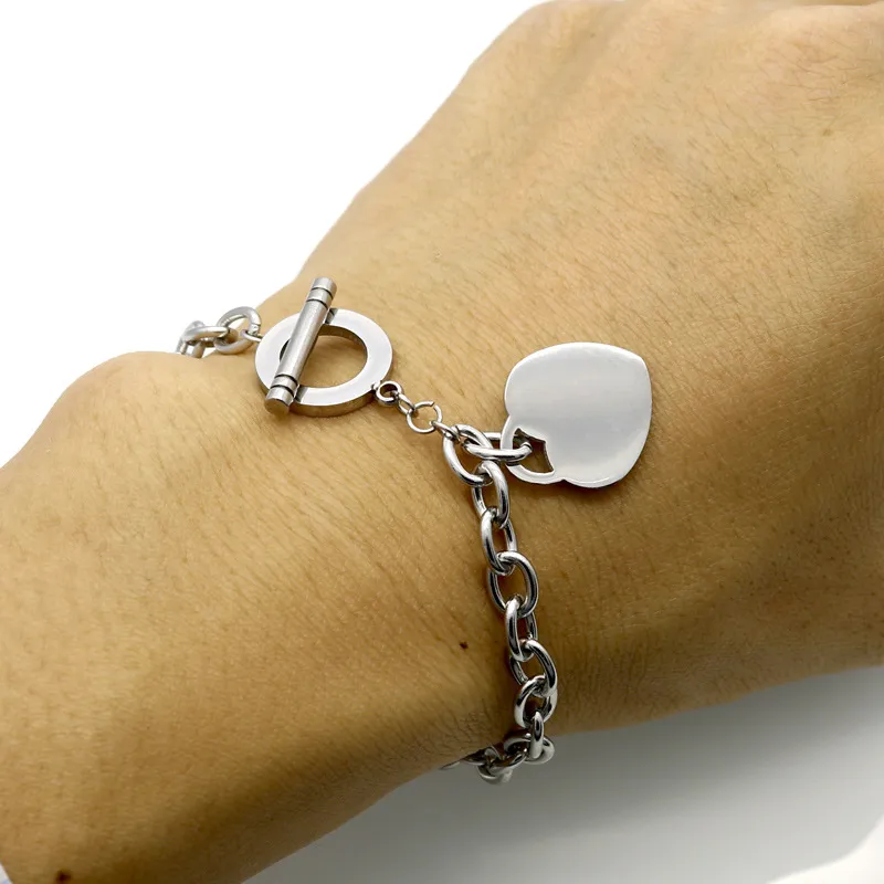 Bracelets designer for women heart bracelet charms bracelets chains Stainless Steel Thanksgiving Day Double circle design fashion chain charm