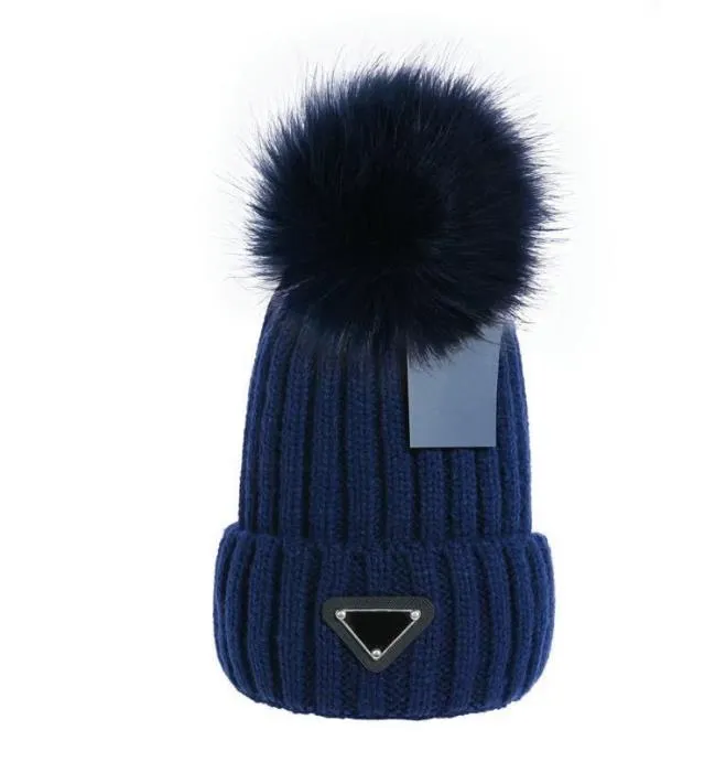 Knitted hat designer Beanie Cap luxury brand men's women's autumn and winter hats fox hair thickened warm casual style229Z