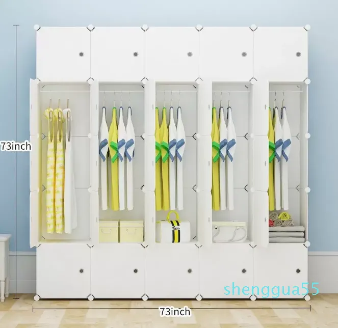 휴대용 옷장 침실 가구 강화 된 Armoire Storage Organizer가있는 문 2022