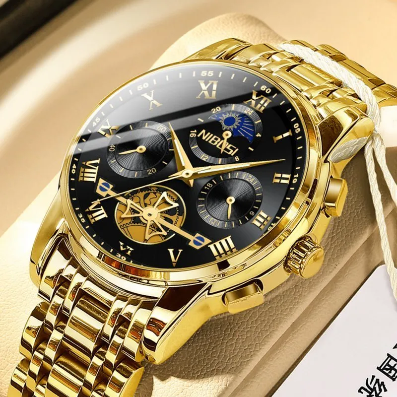 Orologi da polso NIBOSI Orologi da uomo Top Brand Luxury Business Fashion Orologio da uomo Cronografo Sport Orologio al quarzo impermeabile Relogio Masculino 221031