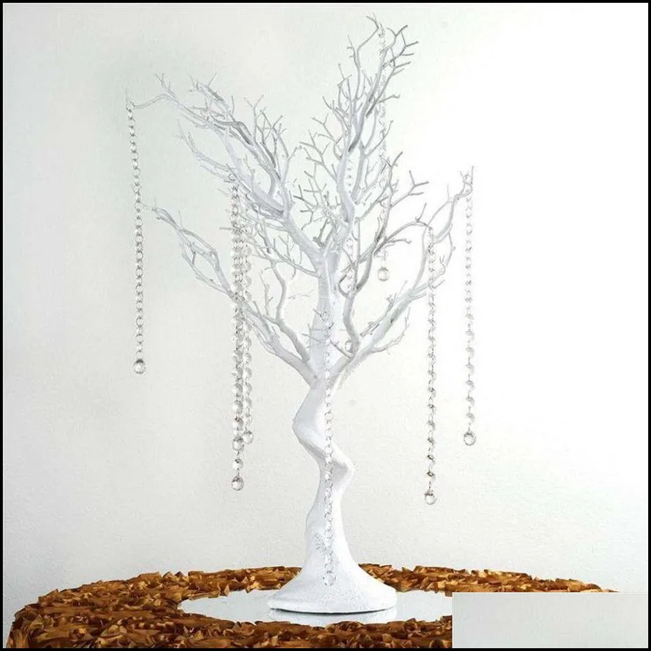 30 manzanita artificial tree white centerpiece party road lead table top wedding decoration 20 crystal chains261q