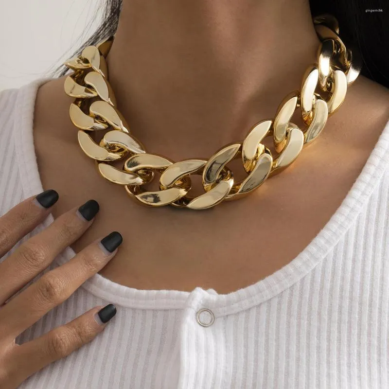 Chunky Gold Choker Necklace Statement Fashion Jewelry, Trendy