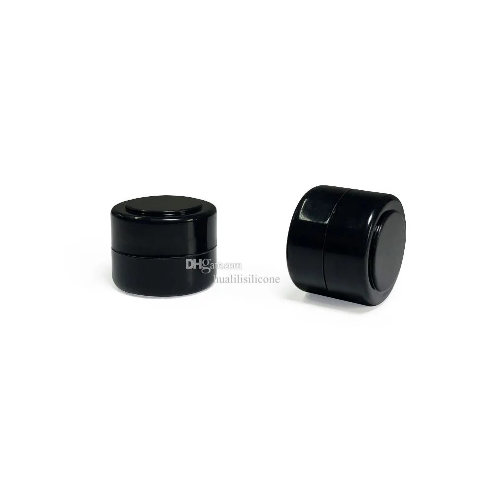 50pcs / lot Noir couleur Silicone Huile Jar Container 2 ml Contenant de fumeurs High Qualités Tool DAB Tool Facile à dégager