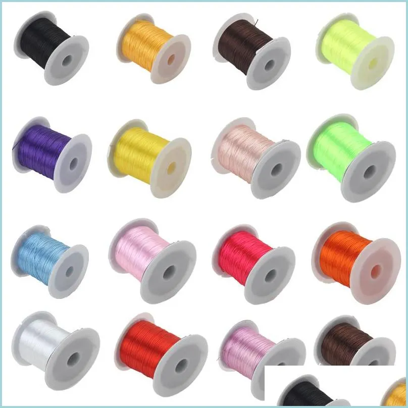 Övrigt 10m/roll 0 8mm Elastic Cord Thread smycken Tillbehör Beading Line Strong Crystal String 16 Colors Diy Necklace Armband Drop Dhmdj