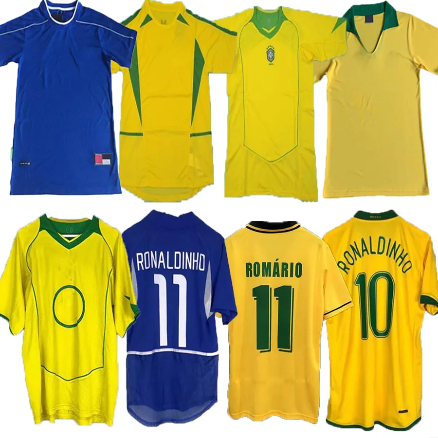 Brasilianska retro fotbollströjor Ronaldo 57 85 88 91 93 94 98 00 02 04 06 12 Ronaldinho KAKA R. CARLOS camisa de futebol Brasilien RIVALDO klassisk vintagetröja