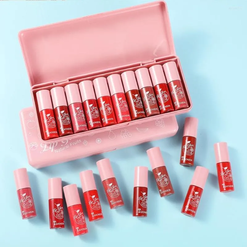Lip Gloss 10Pcs/Set Durable Glaze Safe Ingredients Liquid Lipsticks Moisturizing Smudge-resistant Unfading