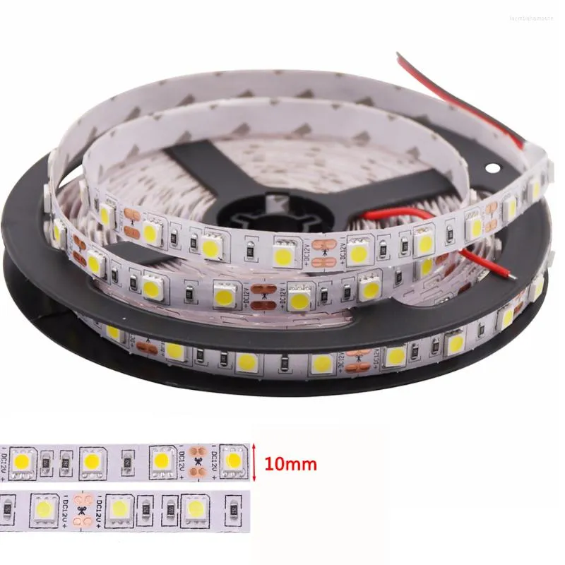 Tiras DC12V LED Luz de tira SMD 60LEDS / M Lámpara de cinta flexible Blanco / Blanco cálido / RGB Gota de rayas impermeable