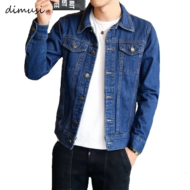 DIMUSI Spring Autumn Mens Jaska Męska modna moda Bomber Thin Raped Denim Kurtka męska kowboj dżinsy kurtki 4xlta341 T190910