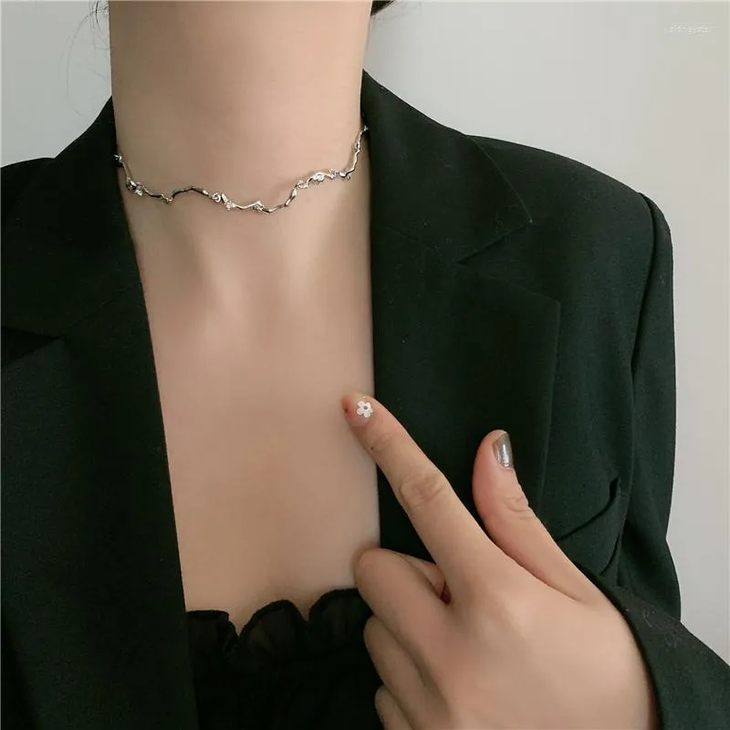 Choker Korea Trend Temperament Unregelmäßige Geometrische Kristall Ketten Halsketten Mode Glänzenden Schmuck Für Frauen Jahrestag Hochzeit
