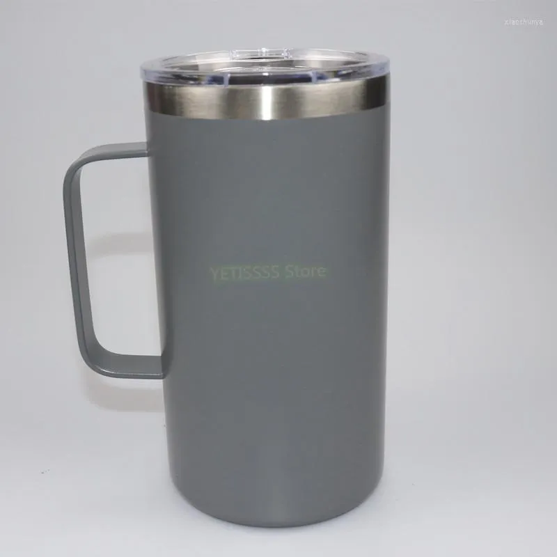 Canecas canecas caneca de café com alça de 24 oz de aço inoxidável isolada Viagem dupla de parede dupla a vácuo da tampa da xícara