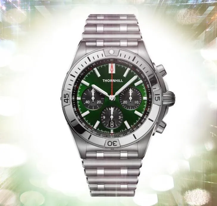 Clean Factory roestvrijstalen horloges 42 mm kwarts chronograaf beweging mannen lumieuze klassieke sfeer aangepaste logo luxe upgrade polshorloges geschenken