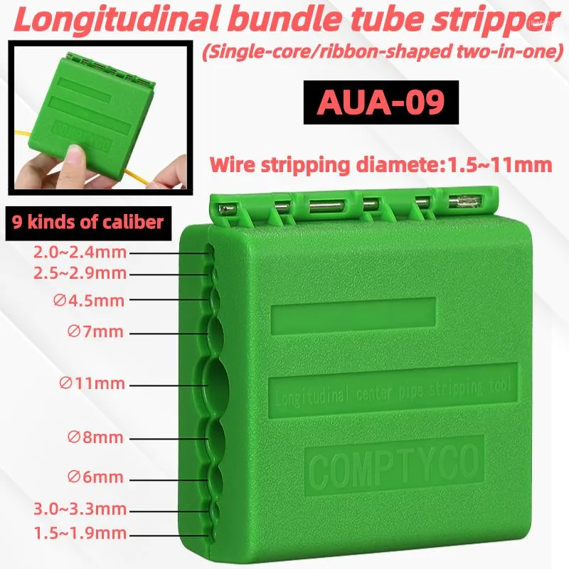 Fiberoptisk utrustning AUA-09 Longitudinal Bundle Tube Stripper 1.5-11mm SLITITT STER-KￄR/RIBBON-Format kabelcentr￶r Strippningsverktyg