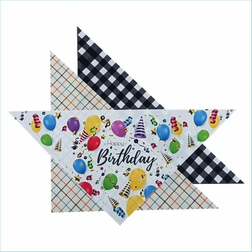 Andere hondenbenodigdheden 3 Pack Dog Birthday Boygirl Bandana Pet Happy Party Supplies Plaid Triangle Bibs Scarf voor kleine middelgrote katten Drop Dhyvo