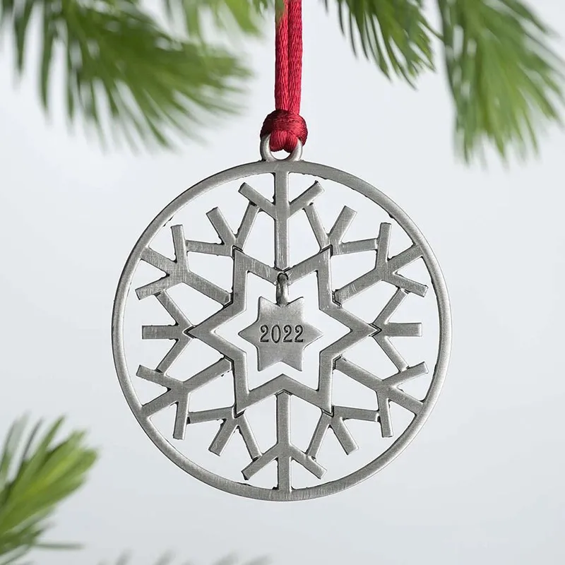 Antique Silver Christmas Hexagonal Snowflake Pendants Alloy - Temu