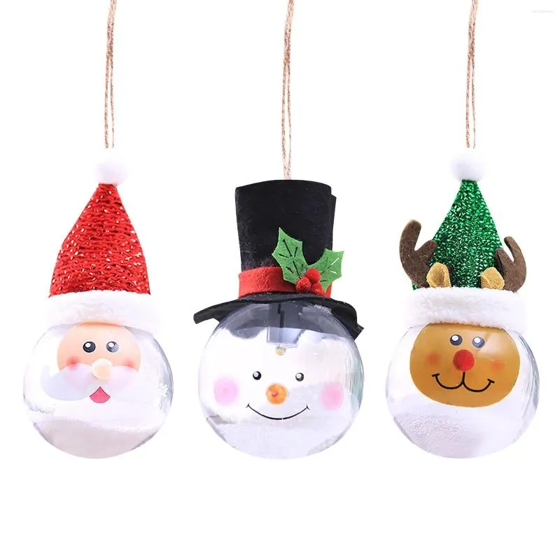 Decorative Figurines Christmas Hanging Decoration Luminous Transparent Ball Outdoor Tree Ornaments Decorations For Home Xams Noel 2023