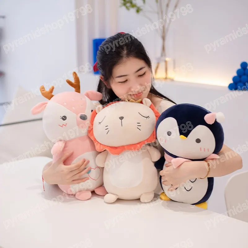 35 cm adorabile pinguino leone cervo bambole di peluche giocattoli animali carini morbido cuscino imbottito bambini bambini ragazze regali di compleanno