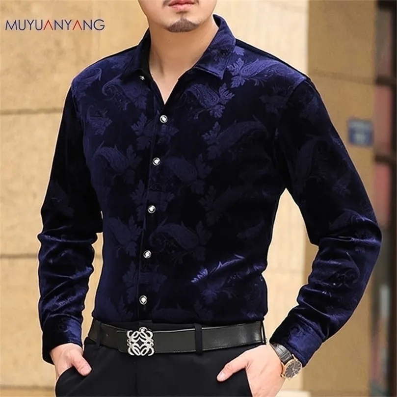 Mu Yuan Yang Long Sleeve Shirt Men 가을 패션 디자이너 고품질 셔츠 슬림 한 슈트 비즈니스 셔츠 남성용 패션 셔츠 T190918