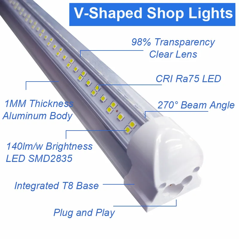 4 ft. 100-Watt Equivalent Integrated LED White Commercial Refrigerator  Freezer Cooler Light Strip Light Fixture, 5000K