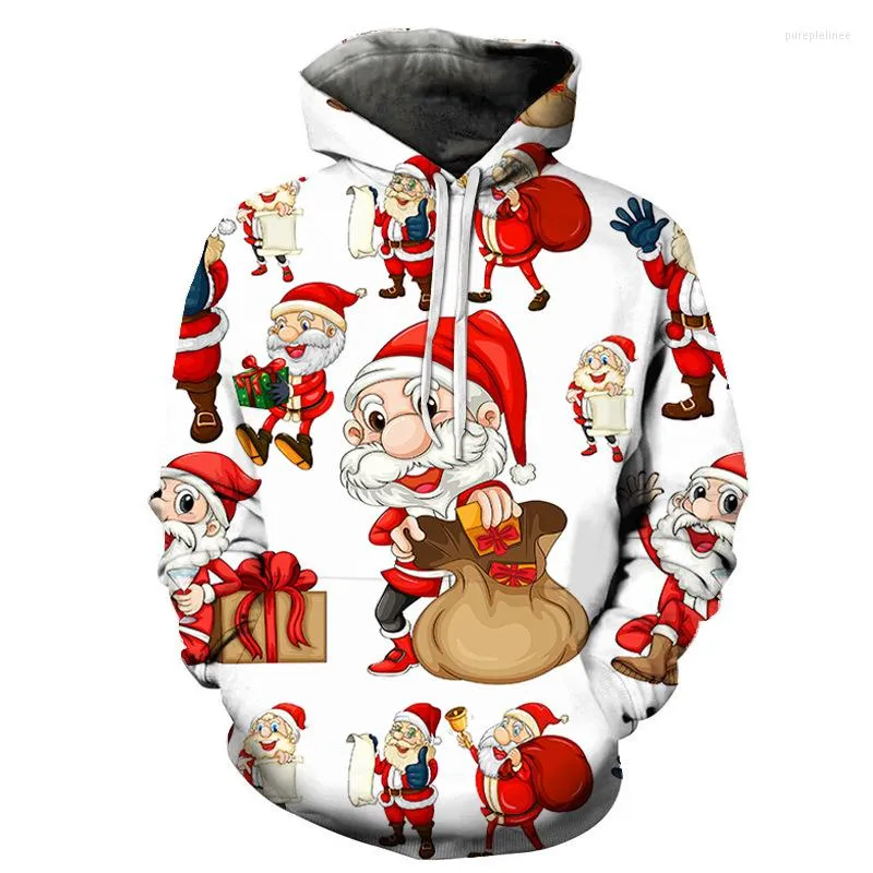 Herr hoodies höst och vinter god jul tröjor dekoration män kvinnor familjea grön pullover