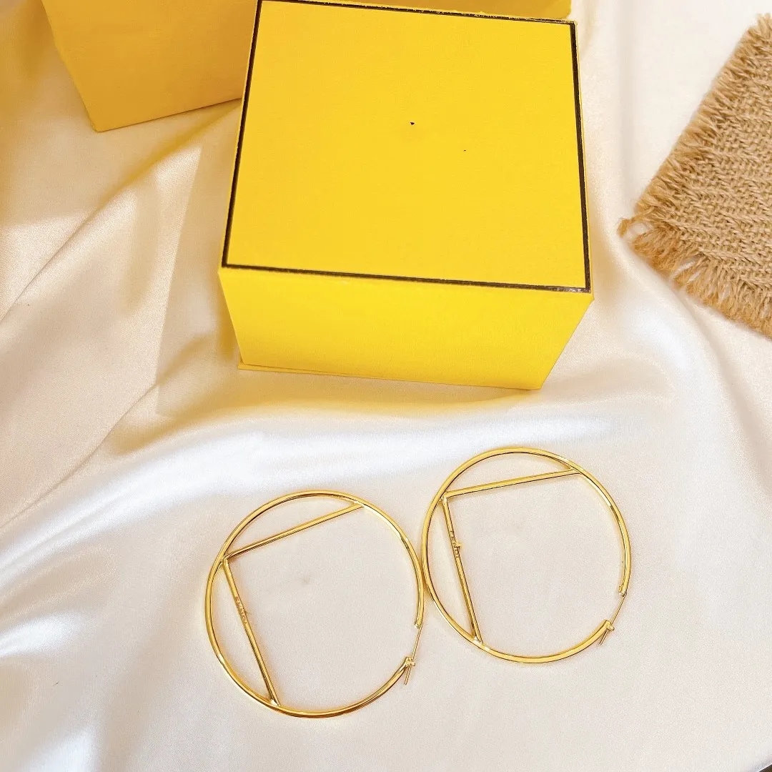 Brincos de argola de ouro da moda para senhora, festa de casamento, amantes, presente, noivado, joias de designer para noiva com caixa