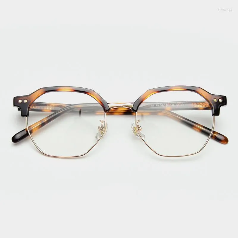 Óculos de sol Quadrões de polígono vintage Óculos próximos a moda feminina full rimcyear acetato de acetato de óculos confortáveis