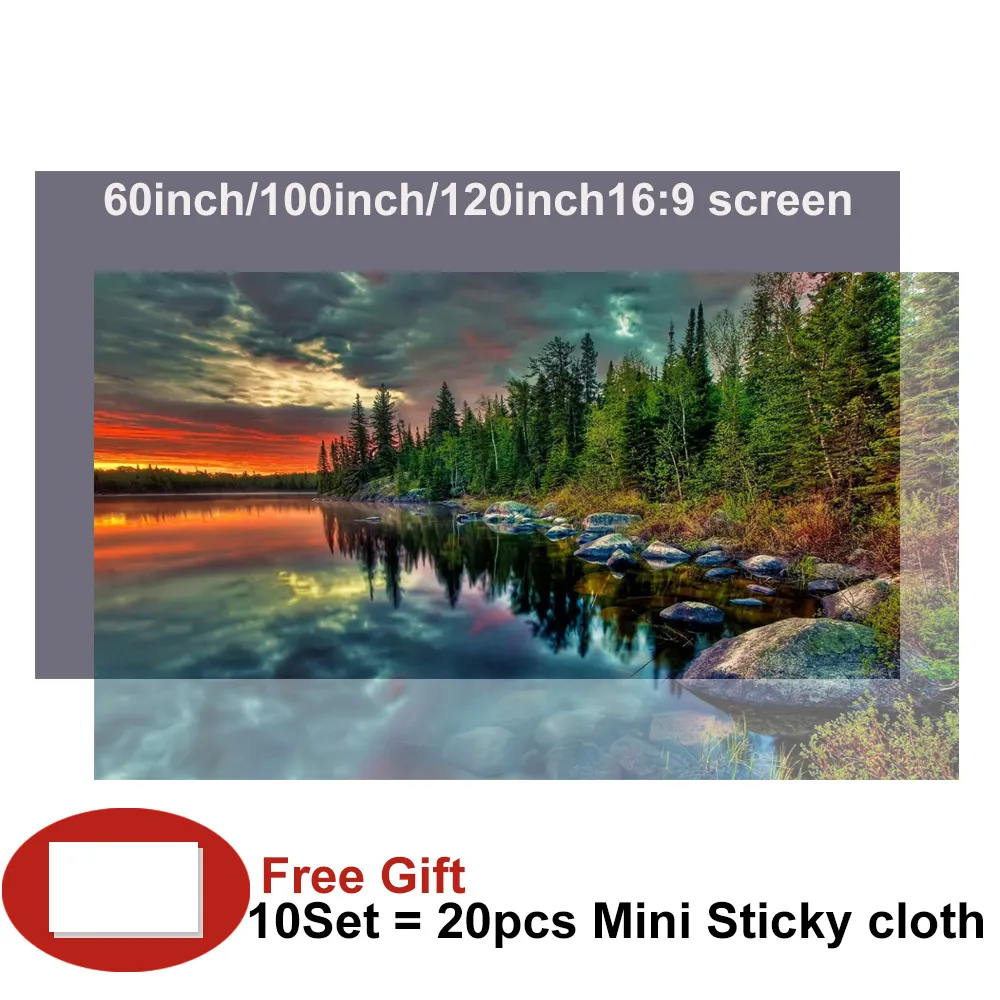 Schermo per proiettore portatile Schermi per proiezione video 60 72 84 Tenda anti-luce pieghevole 4K Full HD da 92 pollici per film home theater montati a parete