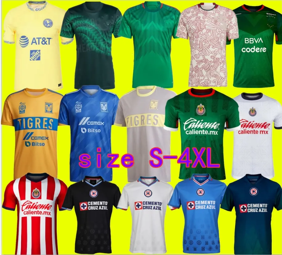 Maat S-4XL Liga MX 22 23 Club America Soccer Jerseys Leon Derde 2022 2023 Mexico Leon Tijuana Tigres Unam Chivas Guadalajara Cruz Azul voetbal Shirts