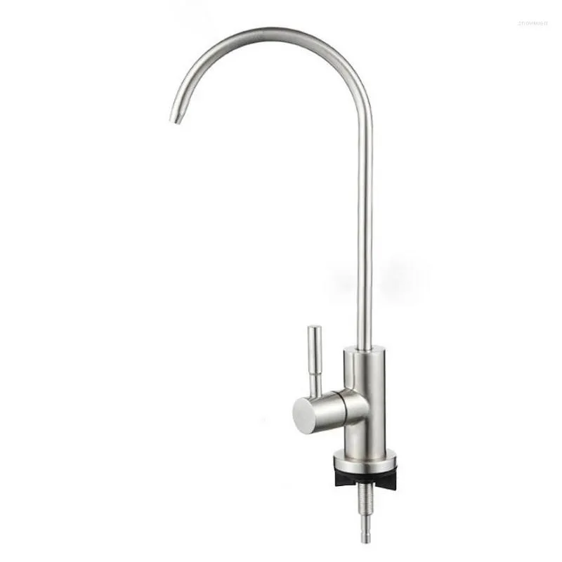 Kitchen Faucets Gooseneck Water Purifier Faucet Reverse Osmosis Drinking Filter Stainless Steel 1/4" Ceramic Core