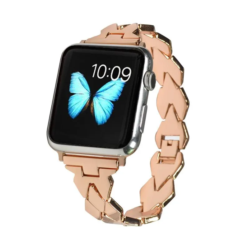 Banda de tiras femininas para mulheres para Apple Watch Ultra 49mm 41mm 45mm 42mm 38mm 40mm 44mm Metal A￧o inoxid￡vel Pulparelete de pulseira Iwatch Series 8 7 6 SE 5 4 3