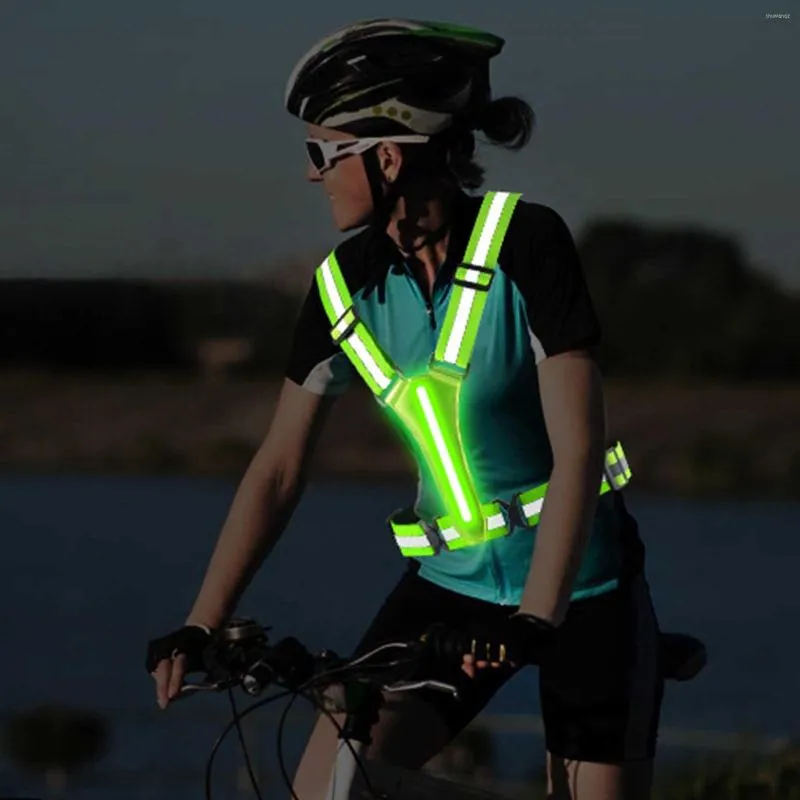 Racing Jackets LED Reflective Vest For Walking At Night Strobe / Slow Flashing Always On Lighting Modes USB Rechargeable