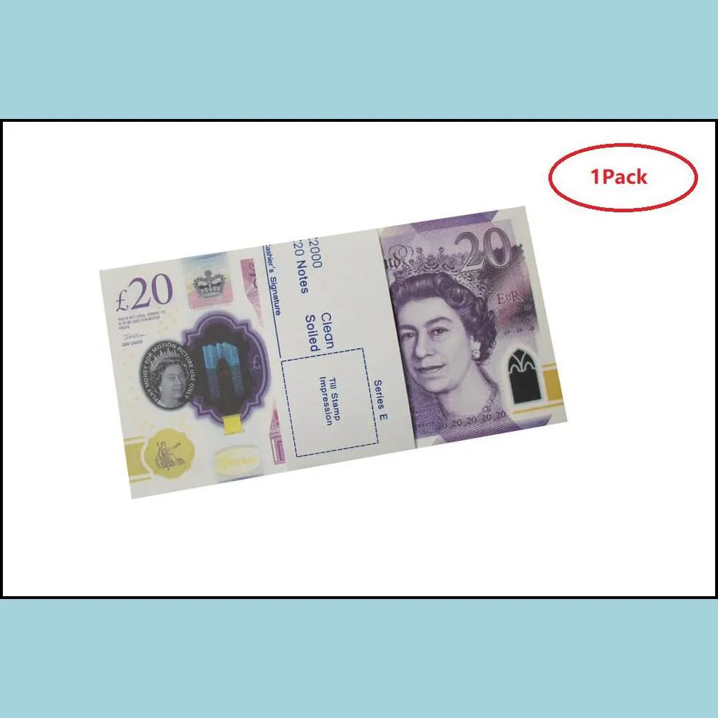 Brinquedos engraçados atacado prop dinheiro cópia brinquedo euros festa realista falso uk notas papel fingir dupla face entrega 2022 brinquedos dh9e5dghenlmd