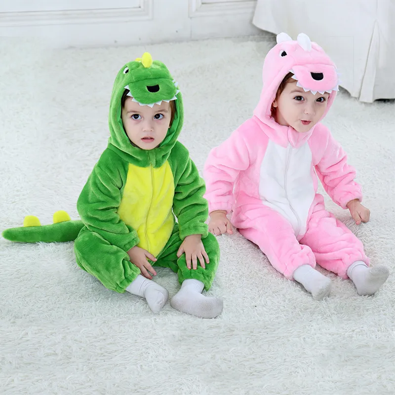 Kinder-Partykleidung, Strampler, Neugeborenes Baby, Dinosaurier-Halloween-Kostüm für Säuglinge, Kleinkinder, Pyjama, Pyjama, Cosplay-Anzug, grün, rot, rosa, dunkelgrün, Mädchen und Jungen, Winter-Outfit