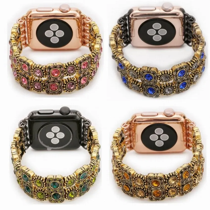 أشرطة سوار تمتد من Apple Watch Ultra 49mm 41mm 45mm 38mm 40mm 42/44mm أزياء المجوهرات للأزياء Gem Jem Gems Wrist Iwatch Series 8 7 6 SE 5 4 3 2