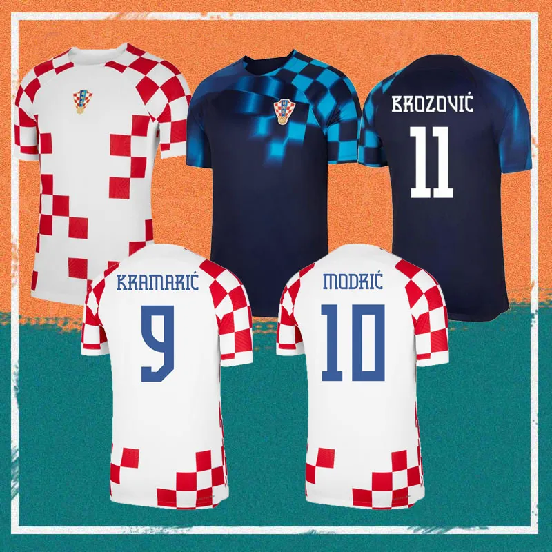 2022 كأس العالم لكرة القدم جيرسي 22/23 الصفحة الرئيسية 10 مودريك 7 Brekalo #4 Perisic Shirt Away #11 Brozovic #9 Kramaric #18 Rebic #17Mandzukic