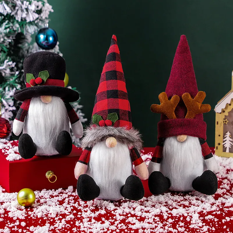 크리스마스 장식 장난감 흰 수염 노인 모자 인형 북유럽 스타일 장식 그놈 인형 창 장식품