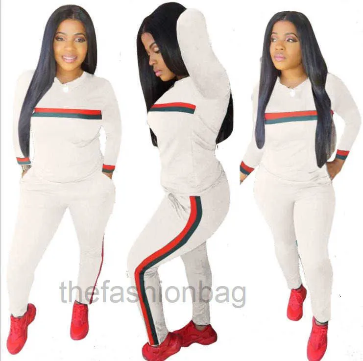 Luxurystripe Tracksuits 2 Set Piece Set Woman Tops Sweatshirt Long Pants Pockets Club Suits Overall Outfit