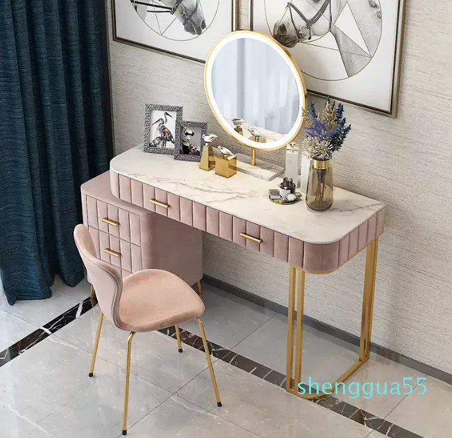 Slaapkamermeubels massieve houten tafel moderne minimalistische dressing opbergstoel spiegel kast 2022 nieuwe slaapkamer
