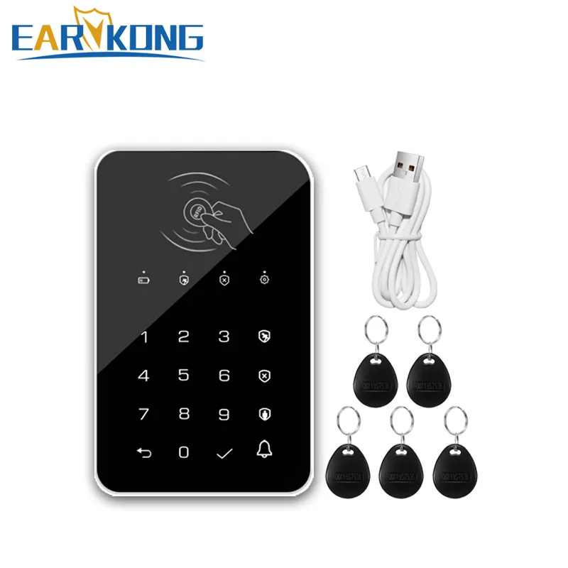 Klawiatura Klawiatura Earkong 433 MHz Bezprzewodowy przycisk drzwi dotykowy dla G50 G30 PG103 W2B WiFi GSM Alarm RFID Kart