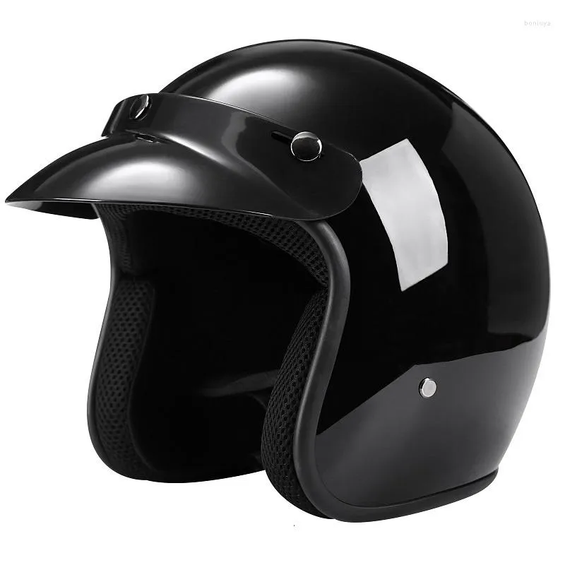 Motorcykelhjälmar hjälm vintage öppen ansikte /4 halv moto capacete motoqueiro mopeds enduro casque m l xl xxl