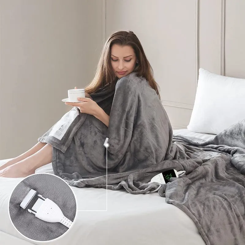 Save Big on Bulk Heated Electric Blanket Throw Soft Electric Heated Throw  Blanket, Plush Flannel Shawl For Winter Comfort And Warmth Best Deals on 