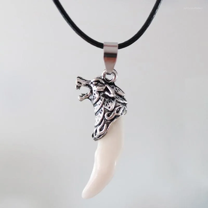 Hanger kettingen boho -stijl wolf tand paar ketting heren choker