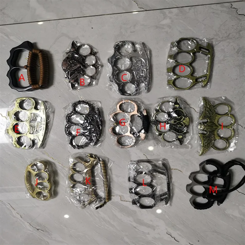 13 styles Glass Fiber Finger Tiger Four Fingers Handcuffs Protective Gear Ring Iron Portable Equipment Rings Buckle Hand Brace Def259H