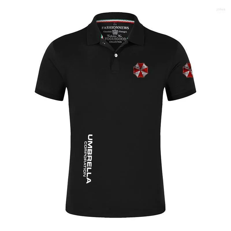 Men's Polos Men's 2022 Mens Umbrella Corporation Shirt Harajuku Print Elegant Short Sleeve Classic Ity Handsome Comfrtable Tops