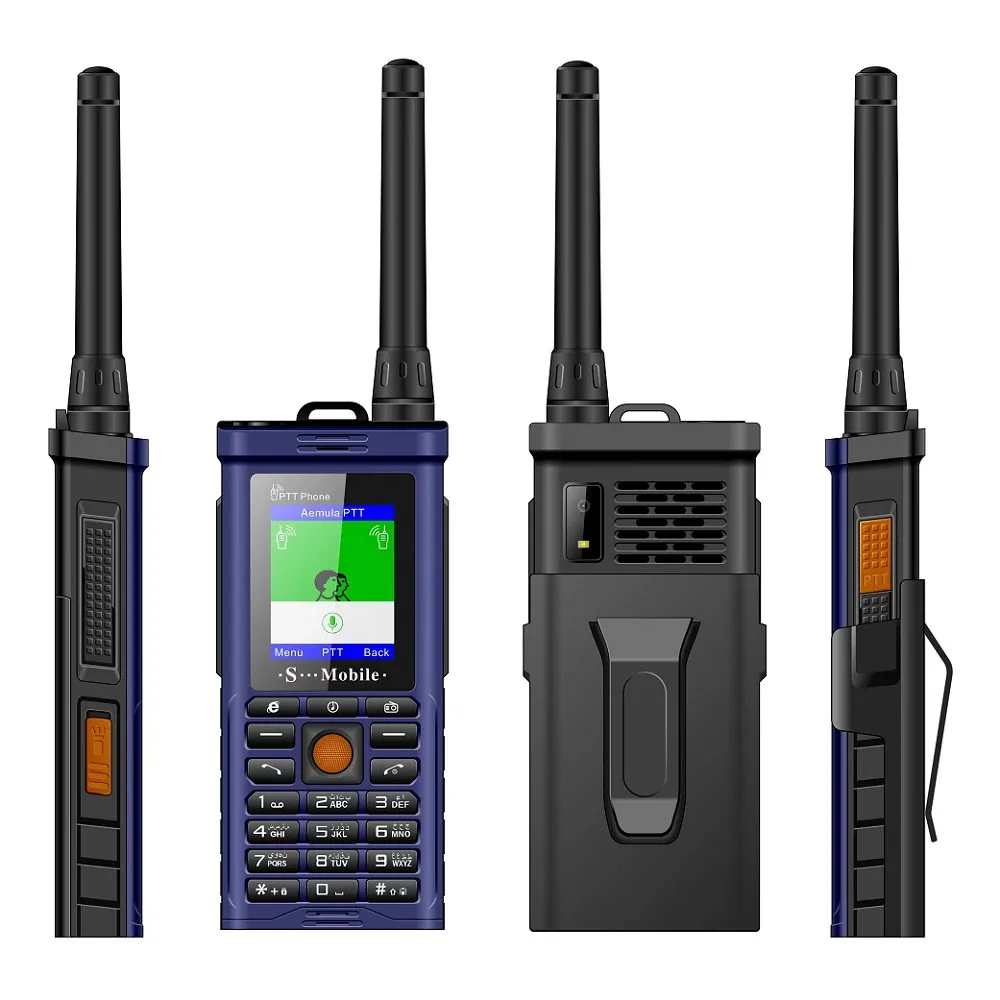 잠금 해제 된 PTT Moblie Phone Power Bank UHF 하드웨어 Intercom Intercom Walkie Talkie SOS DIA DUEN SIM 카드 손전등 FM 야외 충격 방지 핸드폰