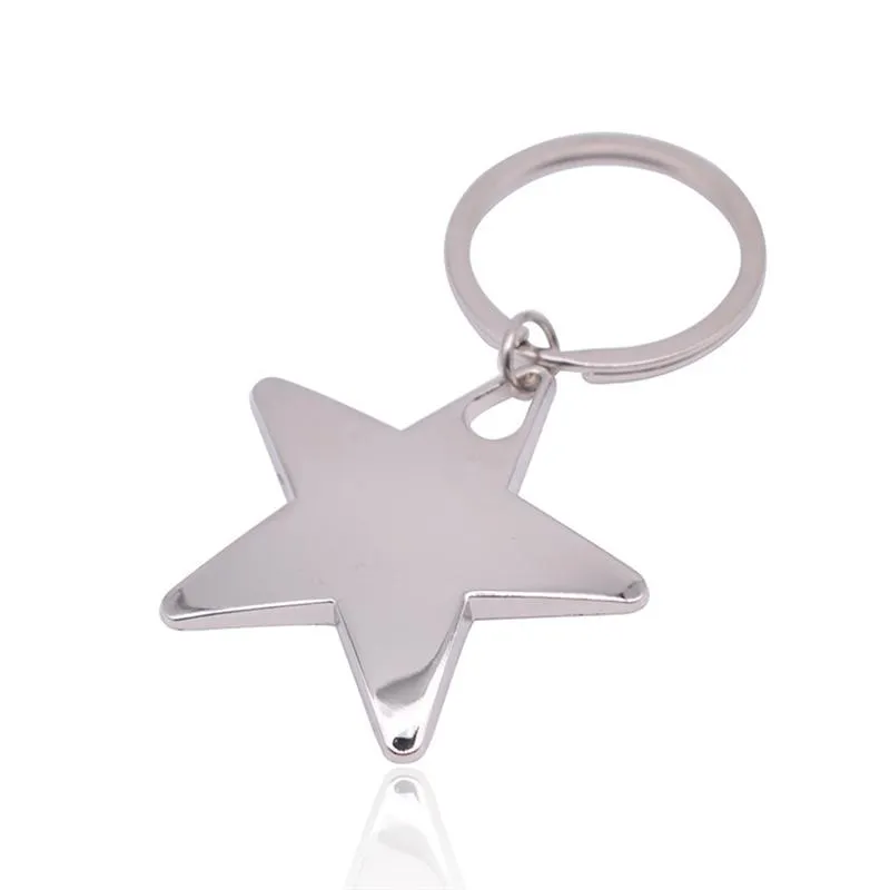 DIY Pentagram Keychains Creative Metal Bagage Decoration Pendant Gift Keyring RRA487