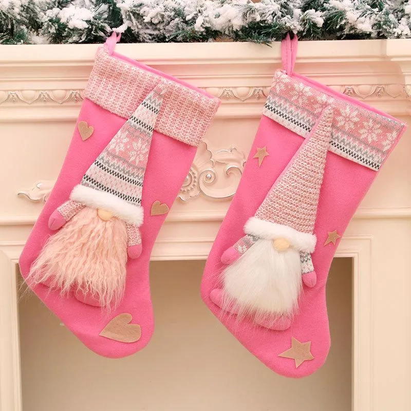 Noel Süslemeleri Çoraplar Klasik Lüks Kadife Şömine Noel Ağacı Tatil Partisi için Büyük Asma Süsleme
