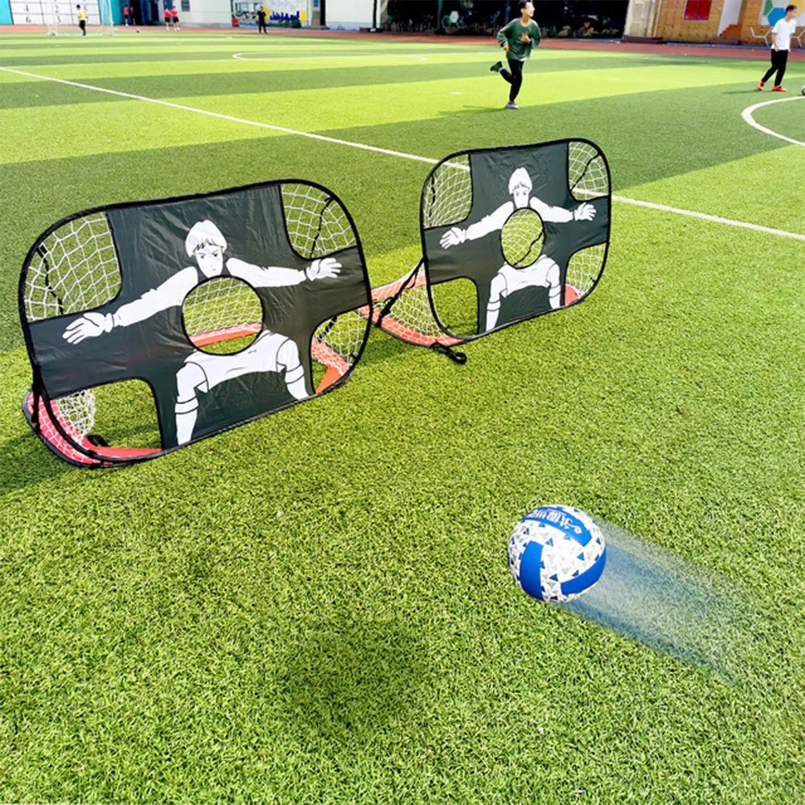 Bolas 2 em 1 Mini Mini Futebol de Fute Portátil 210d Oxford Football Goal Target Net for Children Target Treining Got Toy 221102