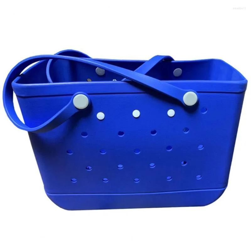 Borse per la spesa 48 36 24 cm Tote impermeabile all'ingrosso da donna Fori personalizzati Borse estive in gomma Borsa grande in silicone da spiaggia in plastica Eva Bog